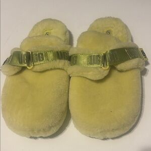 UGG Yellow Fuzzy Mules